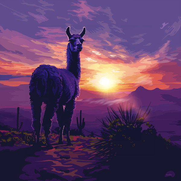 Lavender Llama  Print