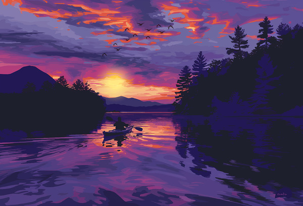 Twilight Paddle Print
