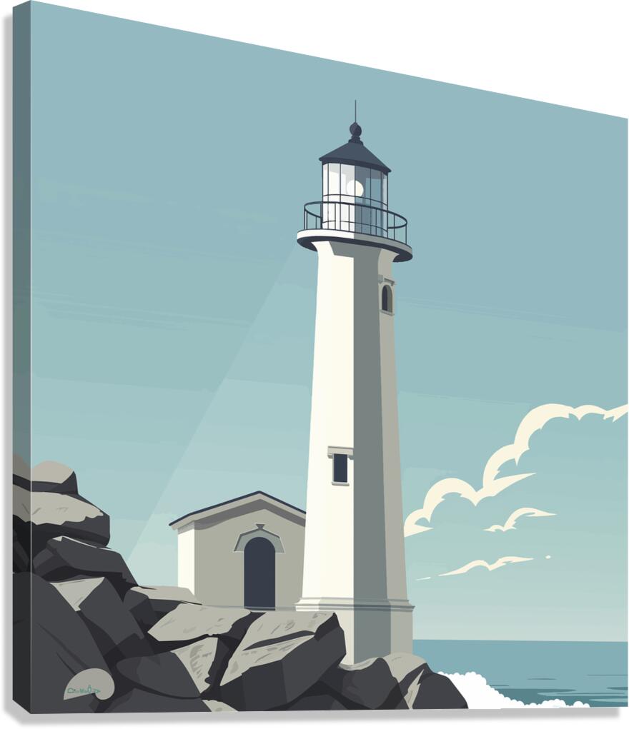 Lighthouse on the Bluff No. 2 Canvas Print