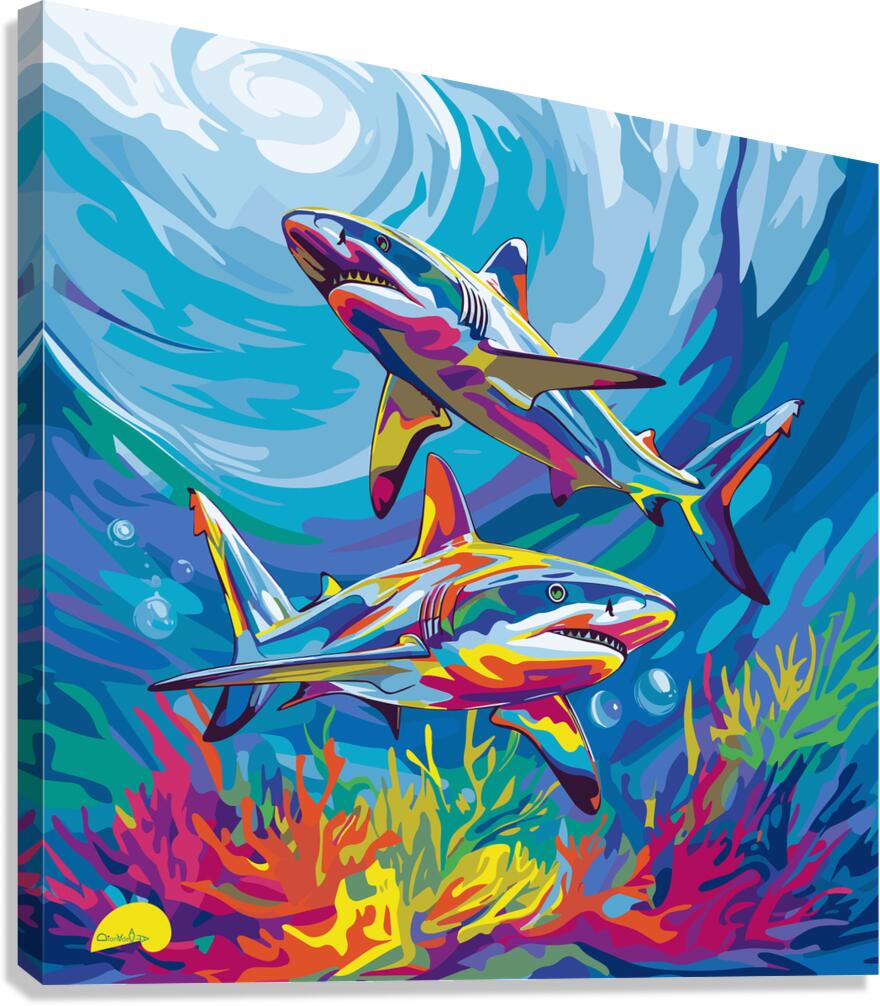 Painted Shark Samba  Canvas Print