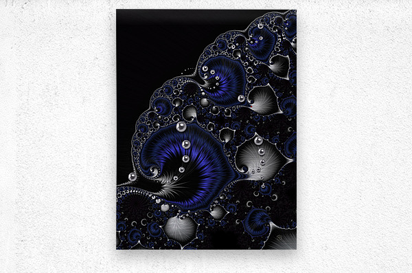 Blue Satin Pearls   Metal print