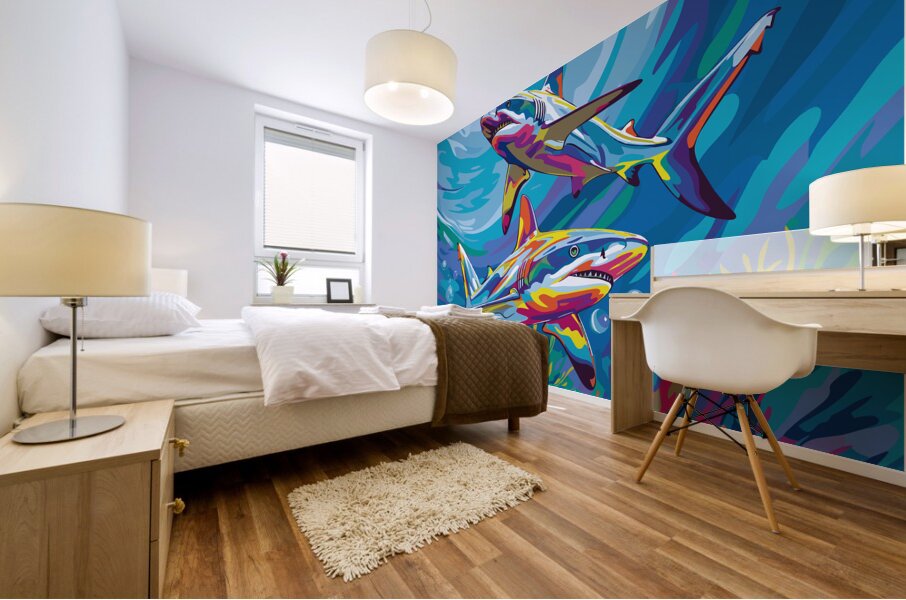 Painted Shark Samba  Mural print