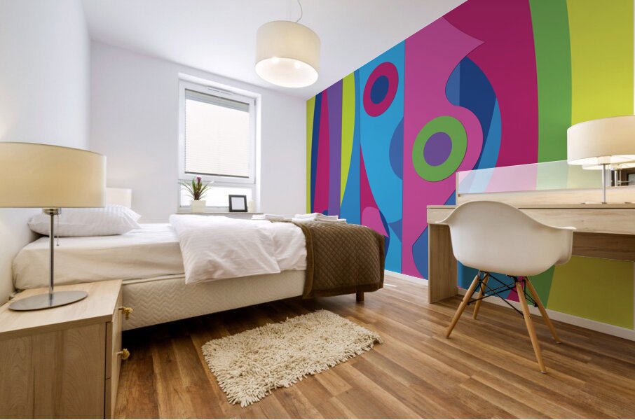 Pixels and Paper Scraps  Mural print