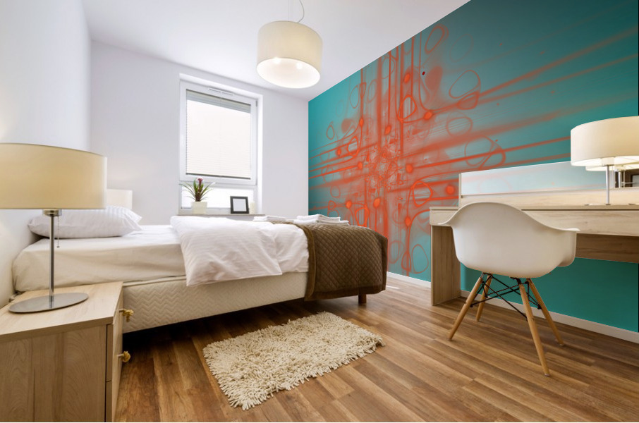 At the Intersection of Orange Mural print