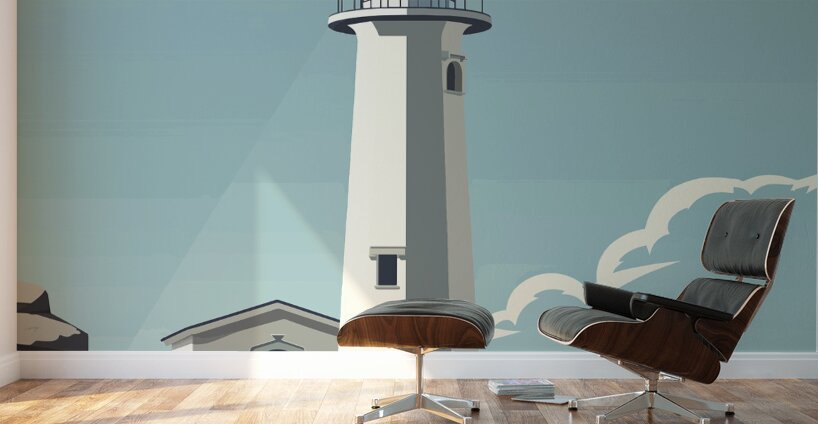 Lighthouse on the Bluff No. 2 Wall Murals