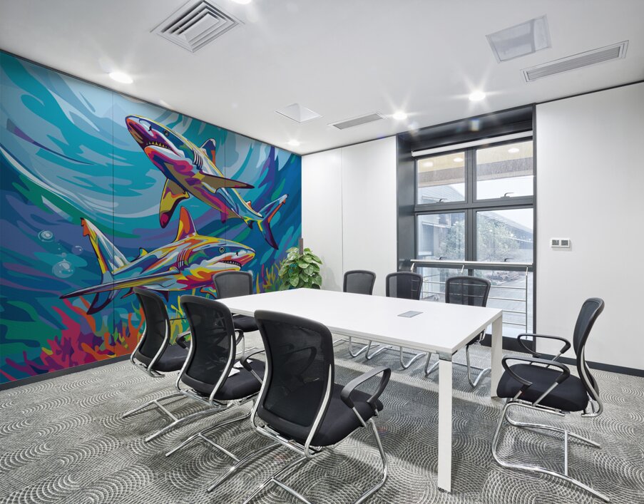 Painted Shark Samba  Wall Printing