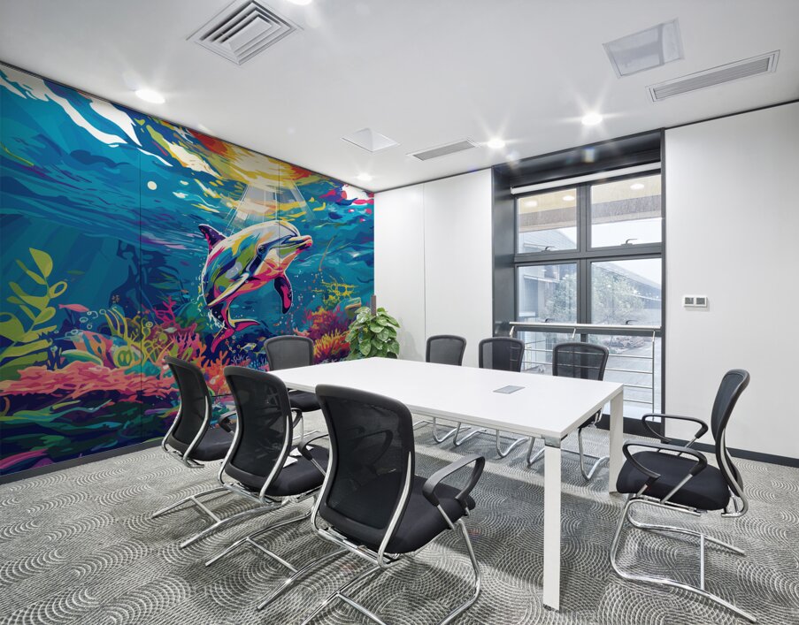 Painted Dolphin Disco Wall Printing