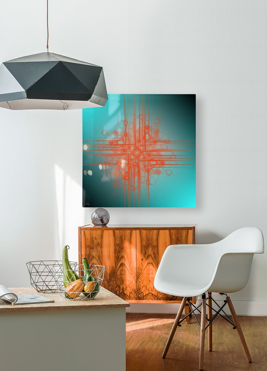 At the Intersection of Orange  HD Metal print with Floating Frame on Back
