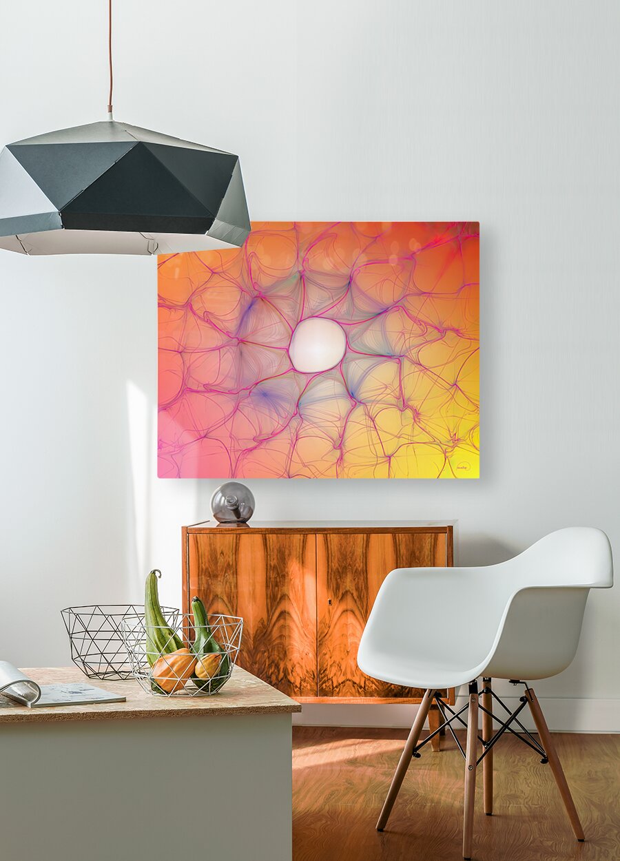 Sunny Synapses  HD Metal print with Floating Frame on Back